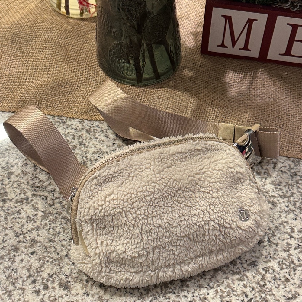 Lululemon Athletica Cream Sherpa Crossbody Bag